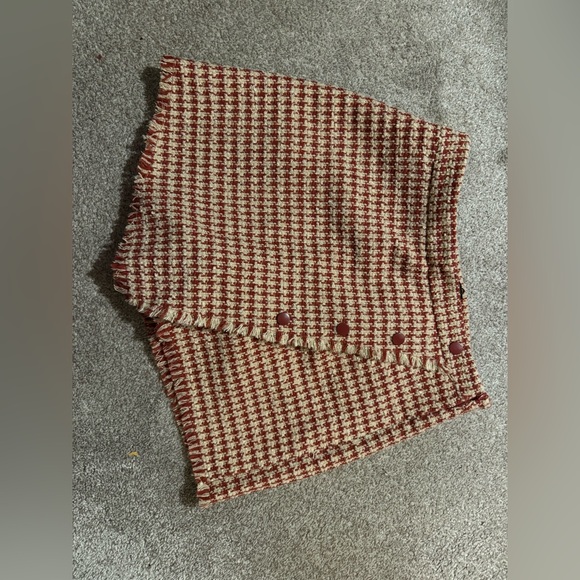 NWT Shinestar Burgandy and Cream Mini Skort - Picture 3 of 7